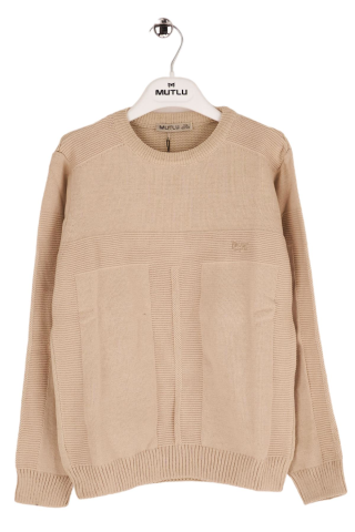 Mutlu Kids Erkek Çocuk Kazak Bej - 11-12 Yaş