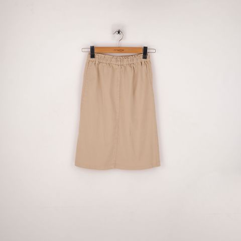 Mutlu Kids Önden Yırtrmaçlı ve Cepli Kız Çocuk Gabardin Etek TAŞ - 13 Yaş