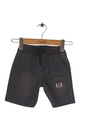 Mutlu Kids Erkek Çocuk Kot Kapri Şort Füme - 3 Yaş