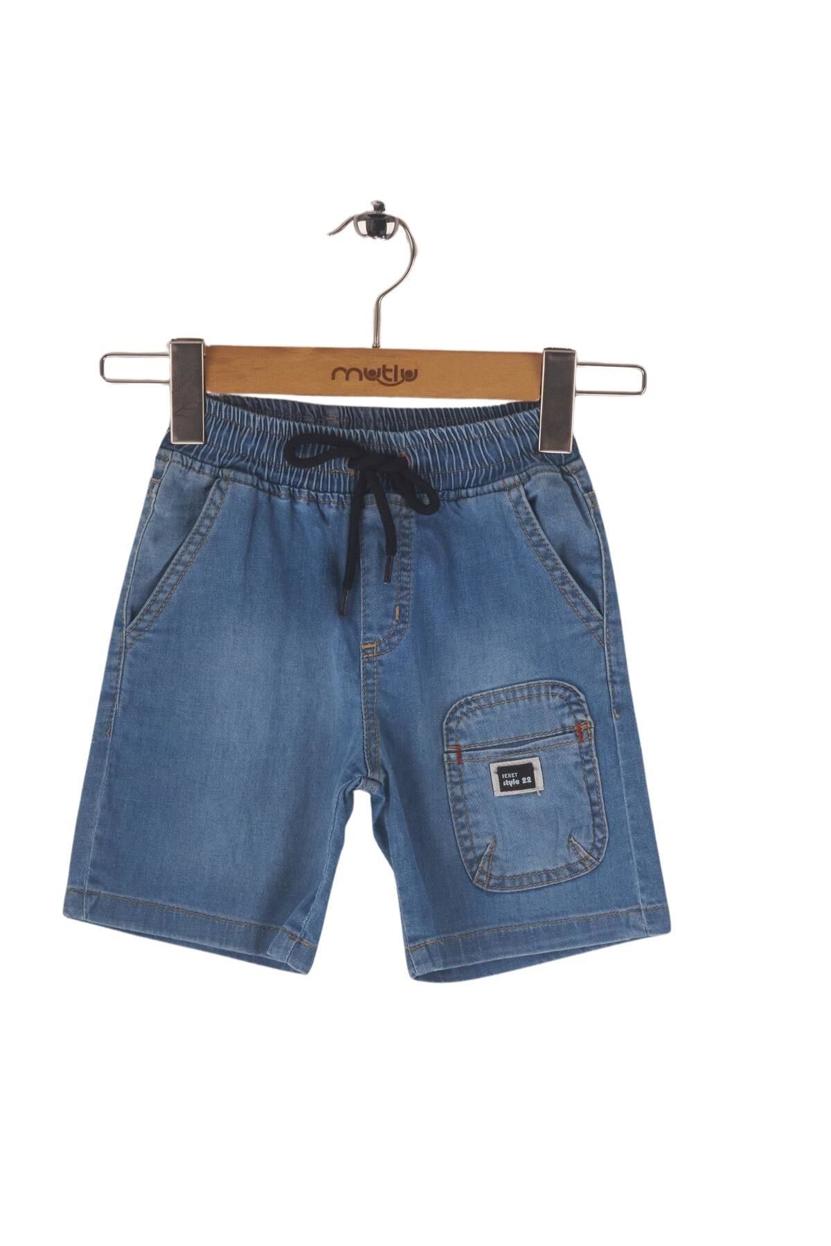 Mutlu Kids Erkek Çocuk Kot Kapri Şort Açık Mavi - 2 Yaş