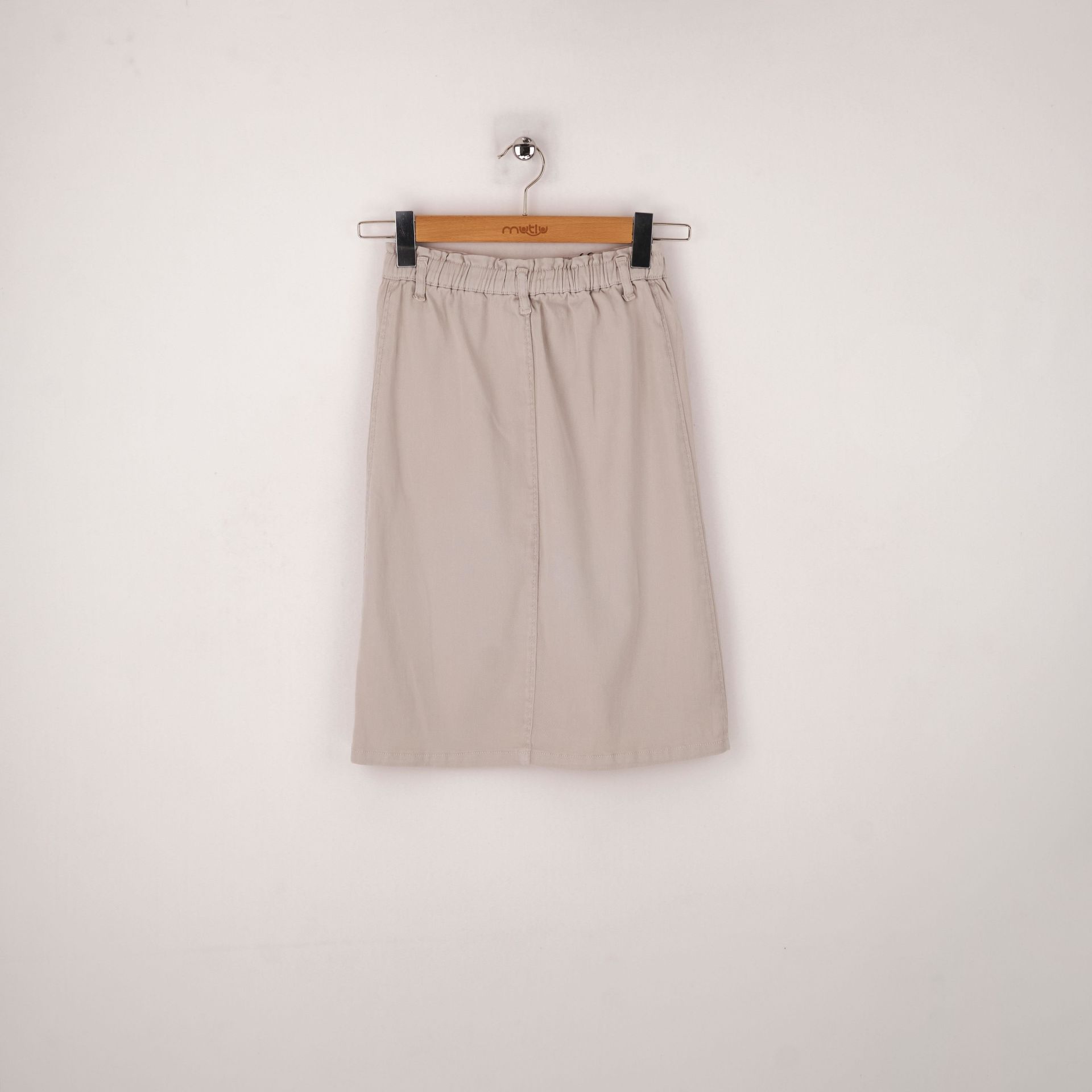 Mutlu Kids Önden Yırtrmaçlı ve Cepli Kız Çocuk Gabardin Etek TAŞ - 13 Yaş