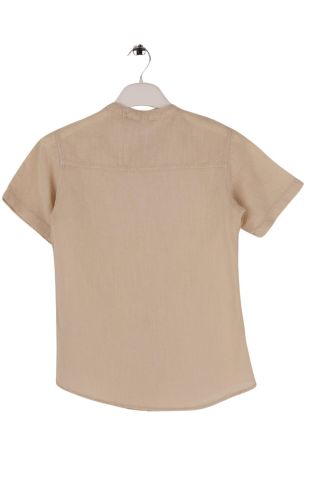 Mutlu Kids Hakim Yaka Kısa Kollu Erkek Çocuk Gömlek Bej - 10 Yaş