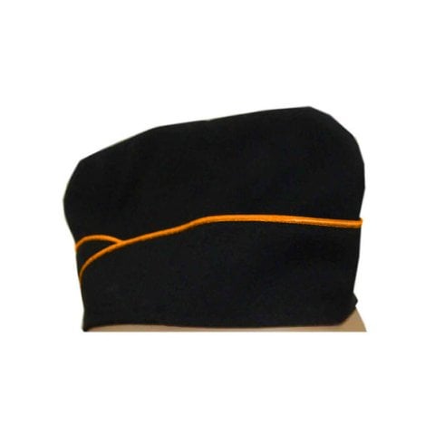Mercek İş Elbiseleri Siyah Turuncu Biyeli Aşçı Şapkası