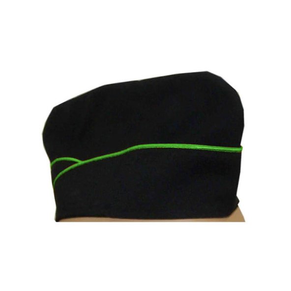 Mercek İş Elbiseleri Siyah Yeşil Biyeli Aşçı Şapkası