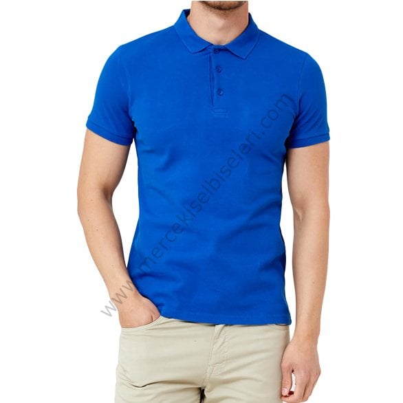 Mercek İş Elbiseleri  Saks Mavi Polo Yaka Tshirtt