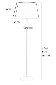 Vinner Munch Siyah Kaplama Metal Düz Tek Ayaklı Lambader - Açık Gri