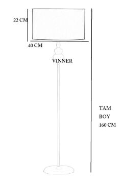Vinner Munch Eskitme Kaplama Metal Düz Tek Ayaklı Lambader - Gold Şeritli Haki