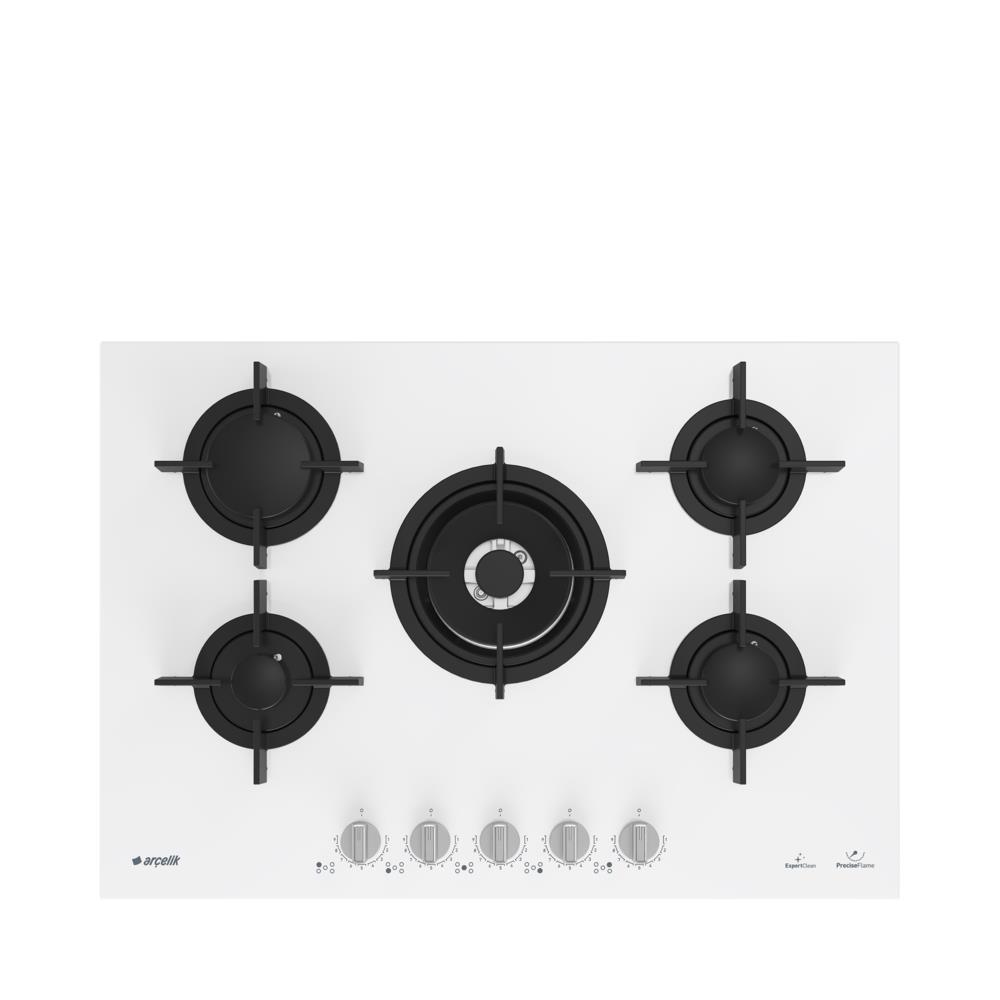 Arçelik OCD T 752-1 DWKB Wok Gözlü Beyaz Cam Ankastre Ocak