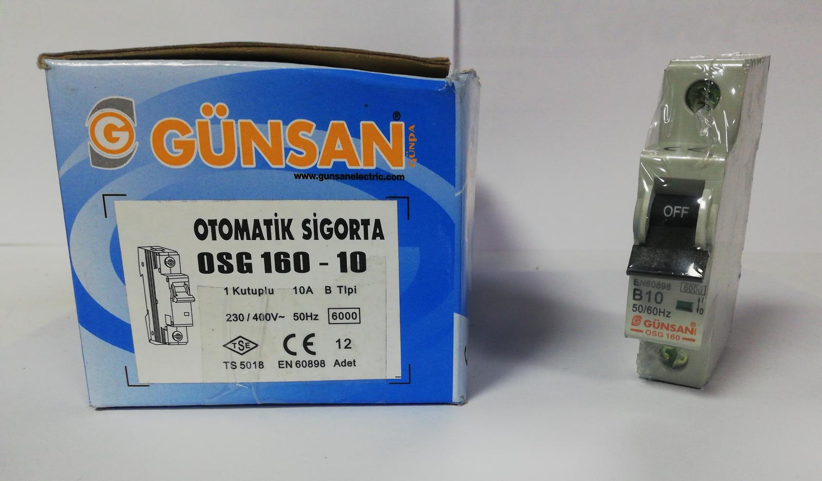 Günsan (OSG 160-10) 10 Amper Otomatik Sigorta