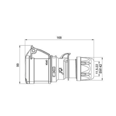 METE ENERJİ 5X32A. IP44 UZATMA PRİZİ-(VİDALI BAĞL.) 406411V