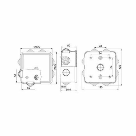 METE ENERJİ 100X100X50 TERMOPLASTİK BUAT GEÇMELİ KAPAK GRİ  40200705