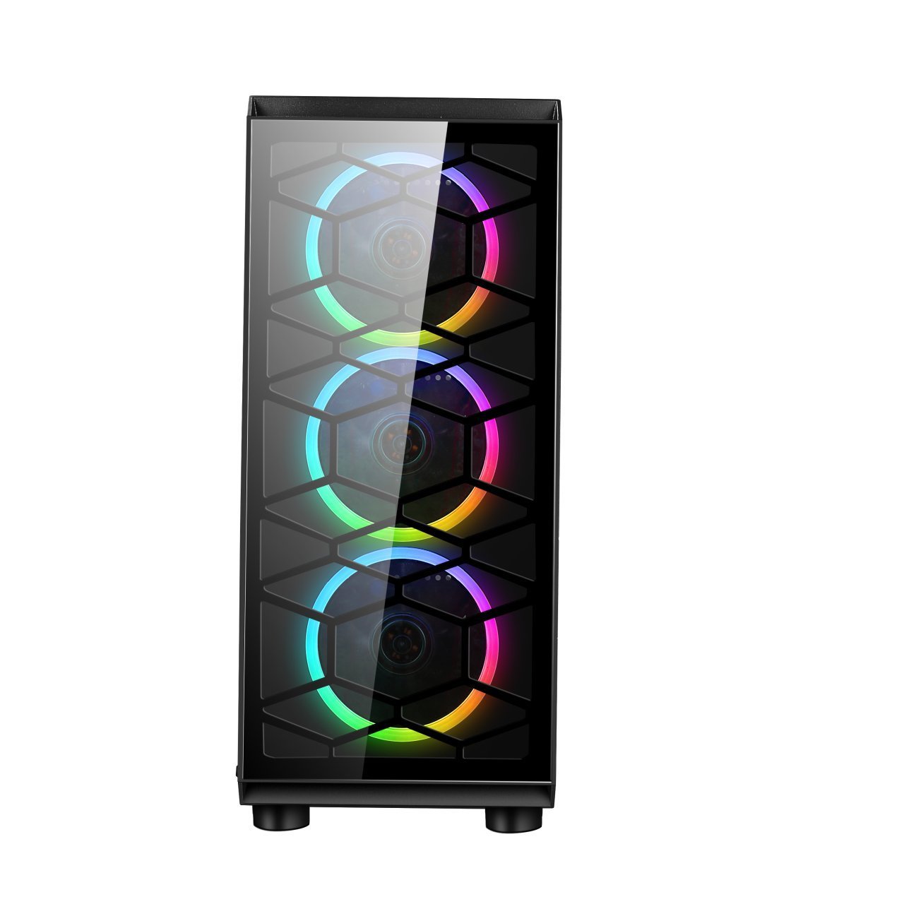 Gaming 300w Psu 4xRainbow Fan 2x2.0 Usb Mid Tower Oyuncu Bilgisayar Kasası BD9917500