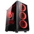 Gaming 400w Psu 4xSingle Color Red Fan 1x3.0 Usb Mid Tower Oyuncu Bilgisayar Kasası BD9917494