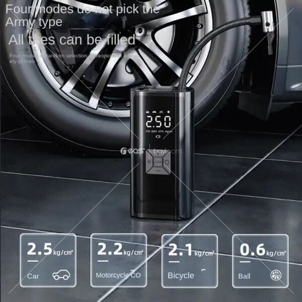 150PSI Electric Cordless Air Pump Bike Pump with 6000mAh Battery Digital LCD Display Portable Air Compressor