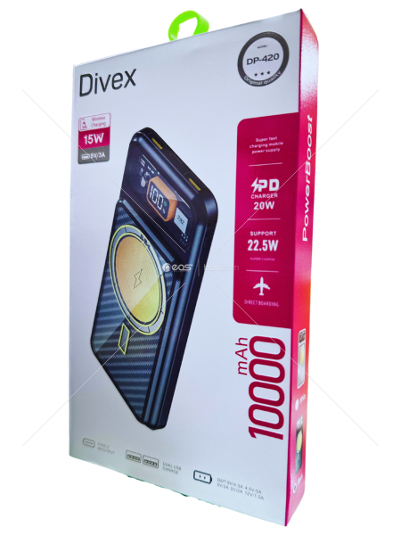 DİVEX DP-420 10.000mAh  PD20W Micro, Lightning ve Type-c Kablolu saniye gösteren dijital GÜNEŞ ENERJİLİ P