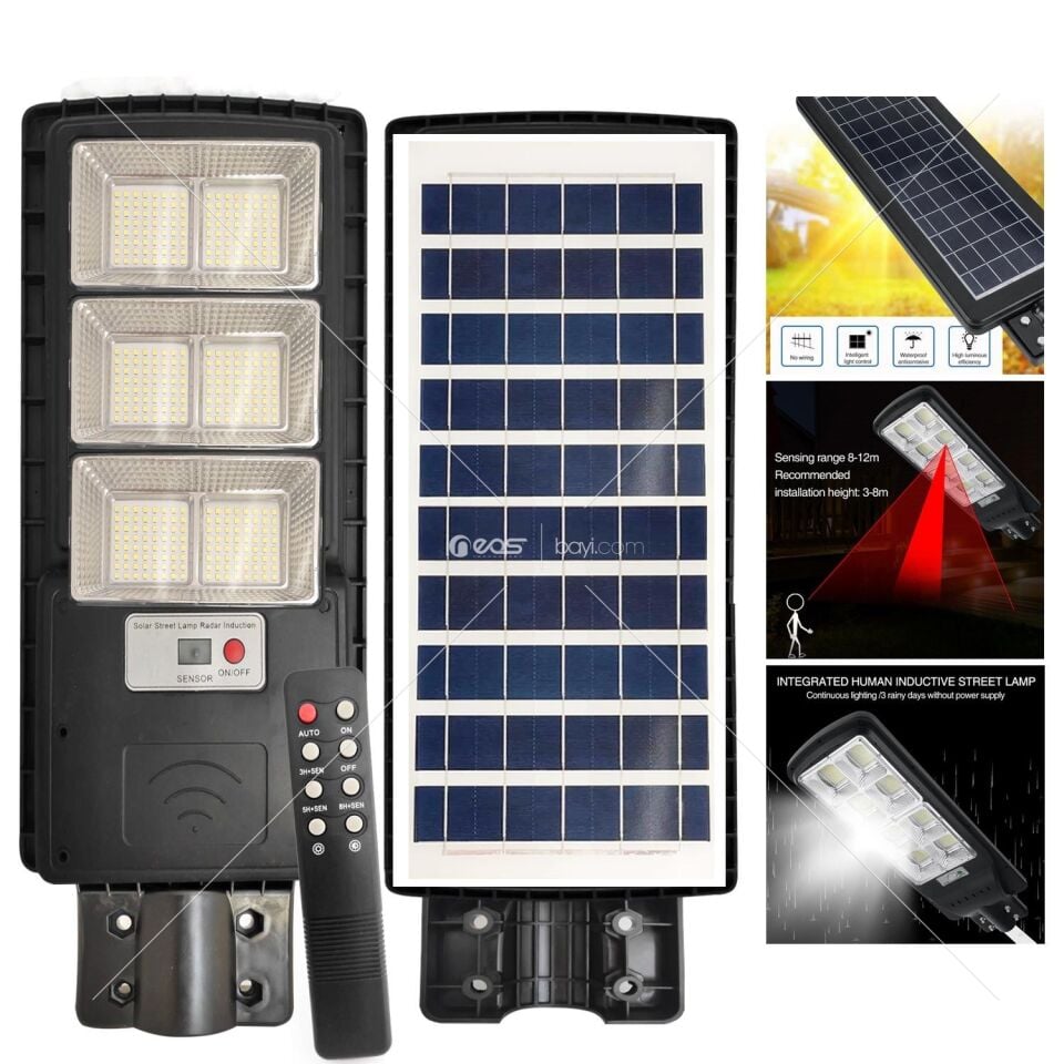 SOLAR GÜNEŞ ENERJİ AYDINLATMA LAMBASI SENSÖRLÜ 384 LED RANCHI RC-13040