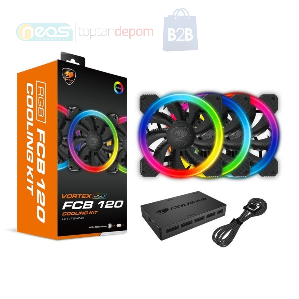 Rgb Led 120mm 3 Adet Set Kasa Fanı CF-V12SET-FCBRGB Cougar Vortex