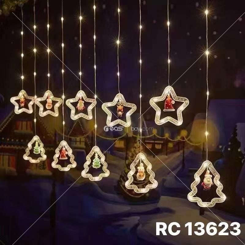 RC13623 LED Noel Işık Asılı Çelenk Işık Perdesi Işık Navidad 2024 Noel Dekorasyon