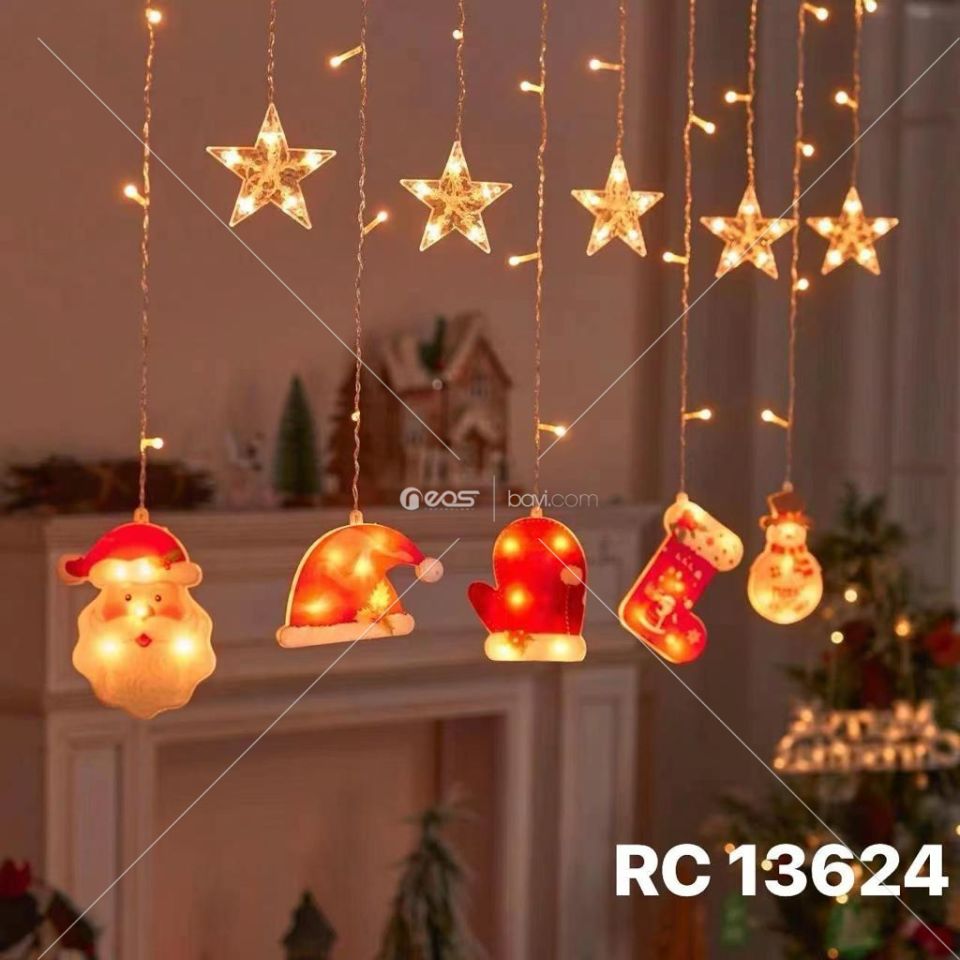 RC13624 LED Noel Işık Asılı Çelenk Işık Perdesi Işık Navidad 2024 Noel Dekorasyon