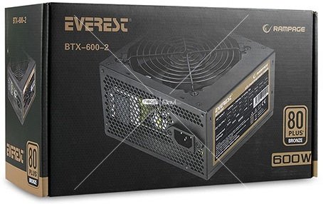 Everest BTX-600-2 600W 80 Plus Bronze Aktif PFC 12cm Fan Gaming Power Supply