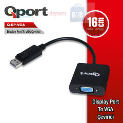 Qport Q Dpv Display Portundan Vga 1.8 Metre Çevirici Kablo