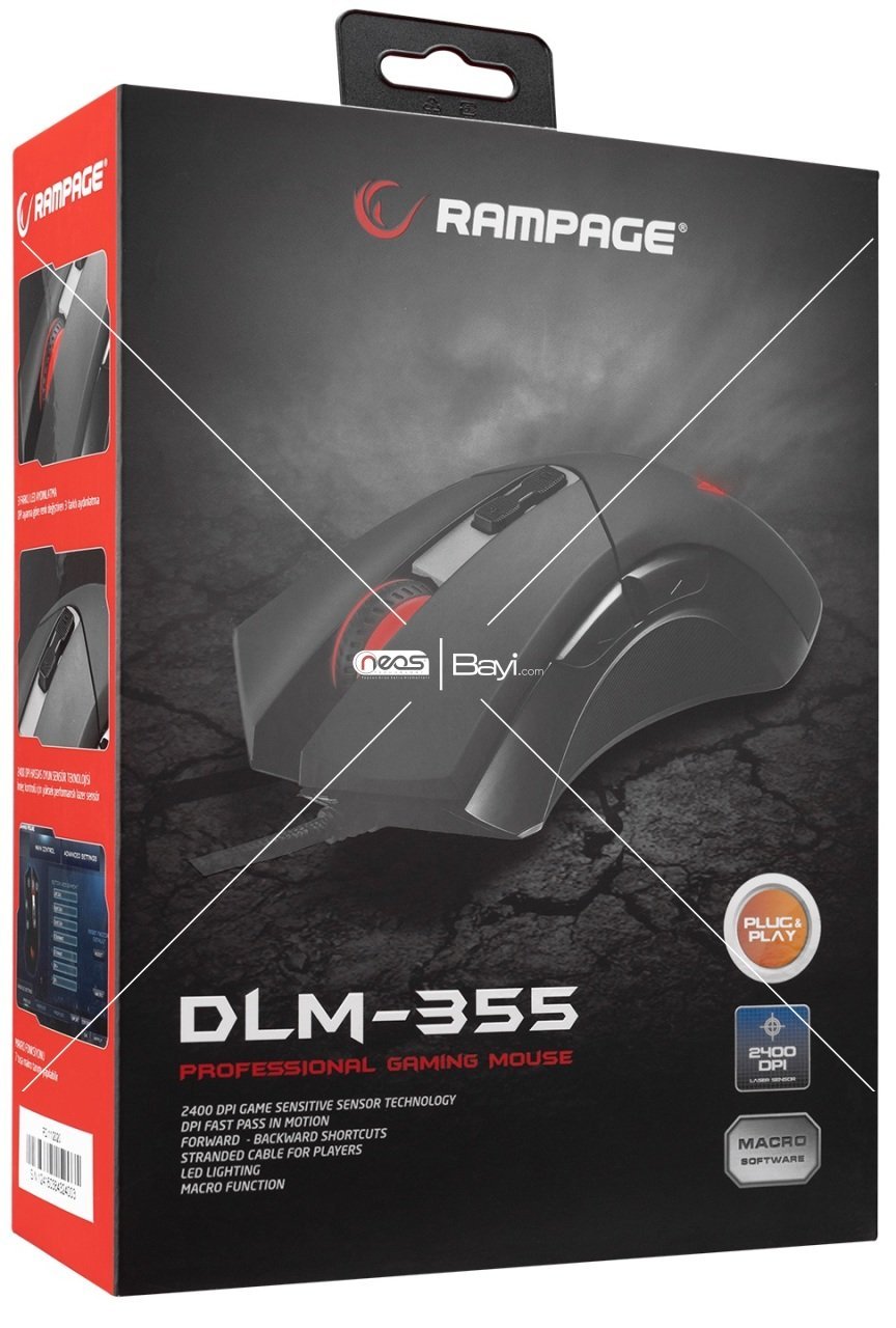 Rampage DLM-355 Usb Siyah Makrolu Oyuncu Mouse
