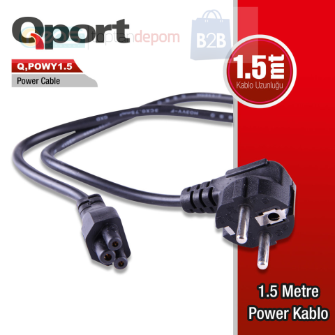 Qport POWY1.5 1.5 M PC Güç Kablosu