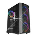 Everest FLAT MESH 4*12cm Rainbow Fan Tempered Camlı Gaming Oyuncu Kasası