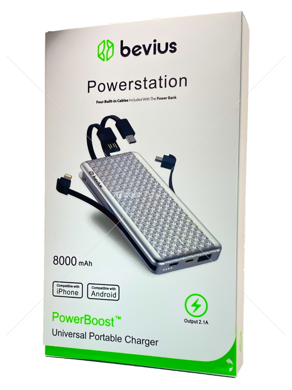 Bevius BVS-P58 8000mAh Powerbank Micro+Typce+Lightning+USB Gray