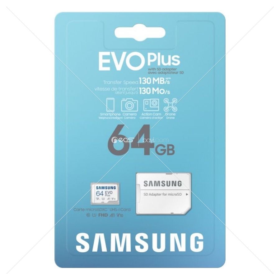 Samsung Evo Plus 64 GB MicroSDXC 130MB/sn MB-MC64KA/TR Hafıza Kartı