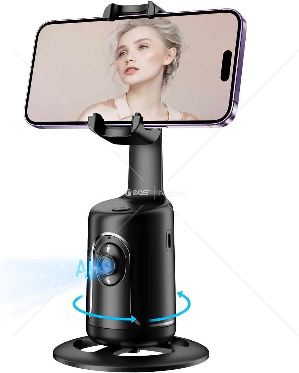 360° Yüz ve Vucut Takipli Hareket Algılayıcı Sensörlü Akıllı Çekim Selfie Video Takip Vlog Tripod Gimbal Telefon Tutucu