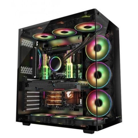 GamePower WARCRY ATX 6 * ARGB Sessiz Fan Temper Cam Gaming RGB Kontrolcüsü ve Uzaktan Kumanda Kasa