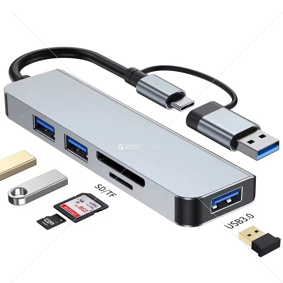 Kensa 1X3 USB PD USB3.0 ve TYPE-C - SD/TF+USB 3.0 HUB