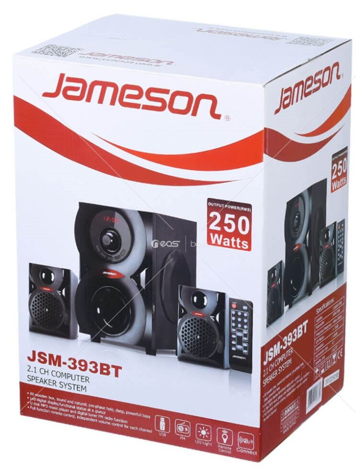 Jameson JSM-393BT Bluetooth USB SD FM Radyolu 250 W 2+1 Ses Sistemi