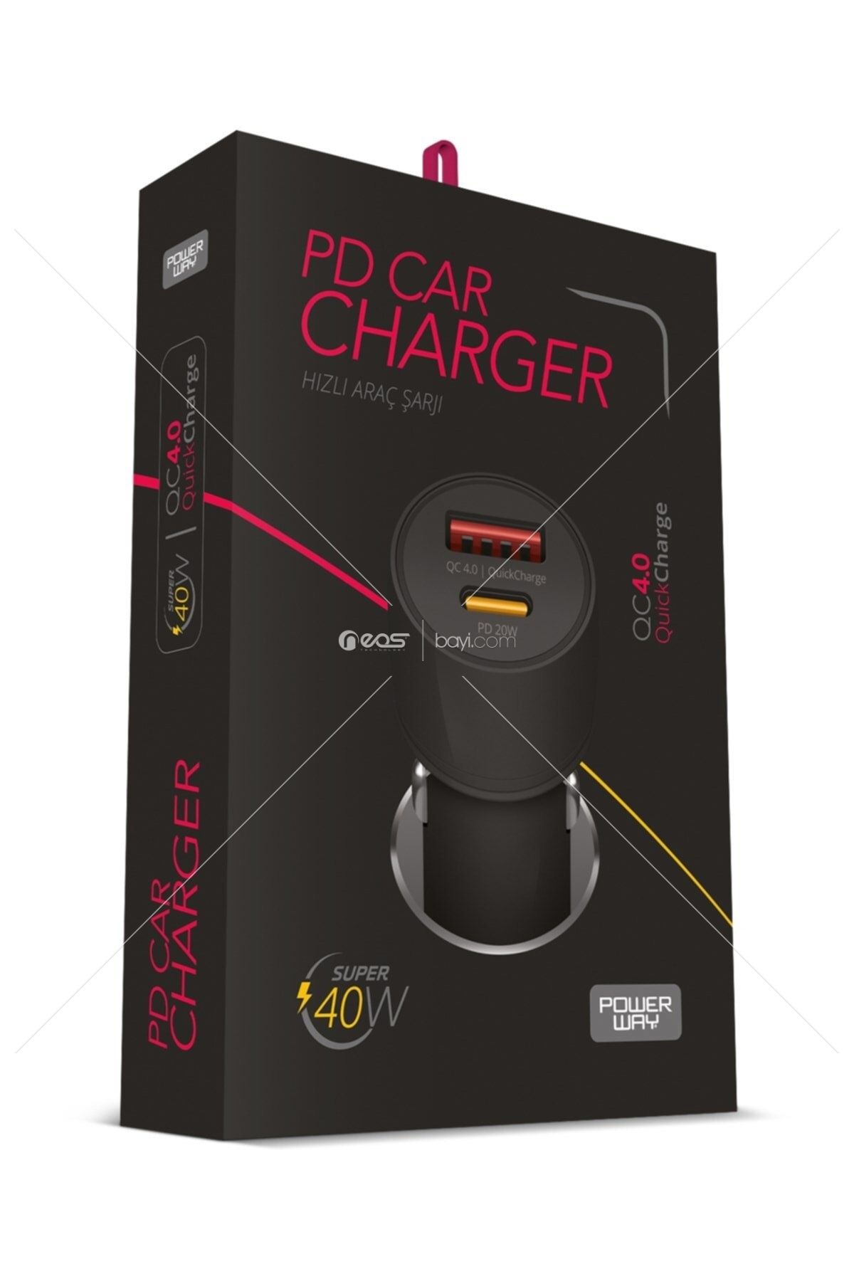 Powerway Cc40 40w Hızlı Şarj - Usb Ve Pd Çıkışlı Araç Şarj Aleti Çakmaklık Qc 4.0 CC40