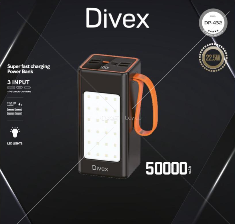 DİVEX DP-432 22,W 50,000mAH Powerbank
