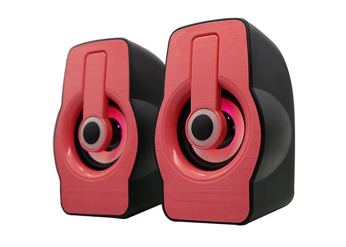 Snopy SN-X23 2.0 Multimedia RGB Işıklı 3W*2 Siyah/Kırmızı USB Speaker