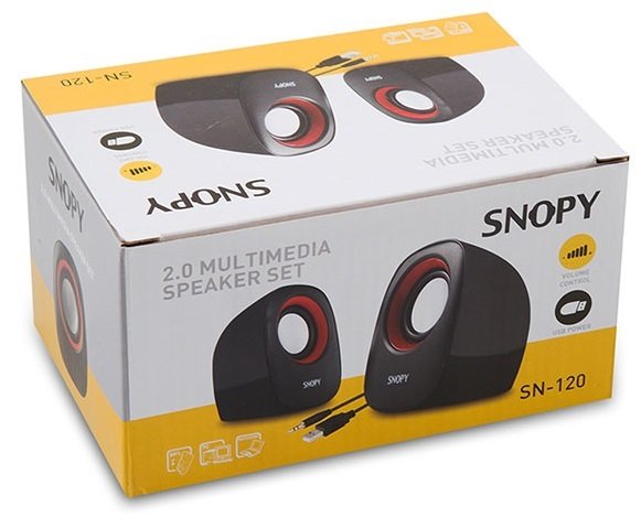 Snopy SN-120 2.0 Siyah/Kırmızı USB Speaker