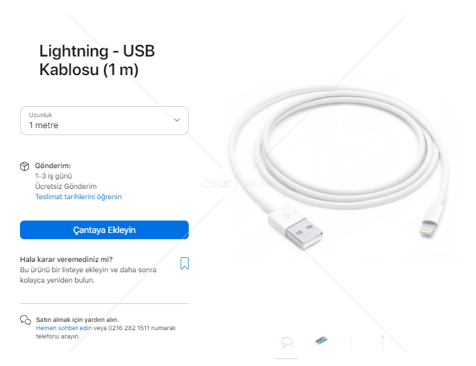 Lightning - USB Kablosu (1 m) Original