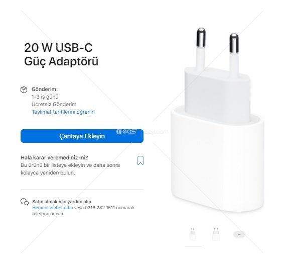 20 W USB-C Güç Adaptörü Original