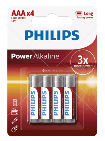 PHILIPS LR03P4B/05 Power Alkalin AAA X4 Pil Paket 24
