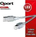 Qport PR 1.5 USB 2.0 1.5 M Printer Kablosu (Q-PR1.5)