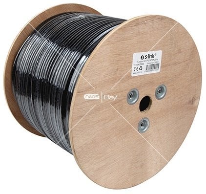 S-link SL-CAT609 305m 23AWG 0.56mm CCA Double Jack GRİ+Siyah CAT6 Kablo