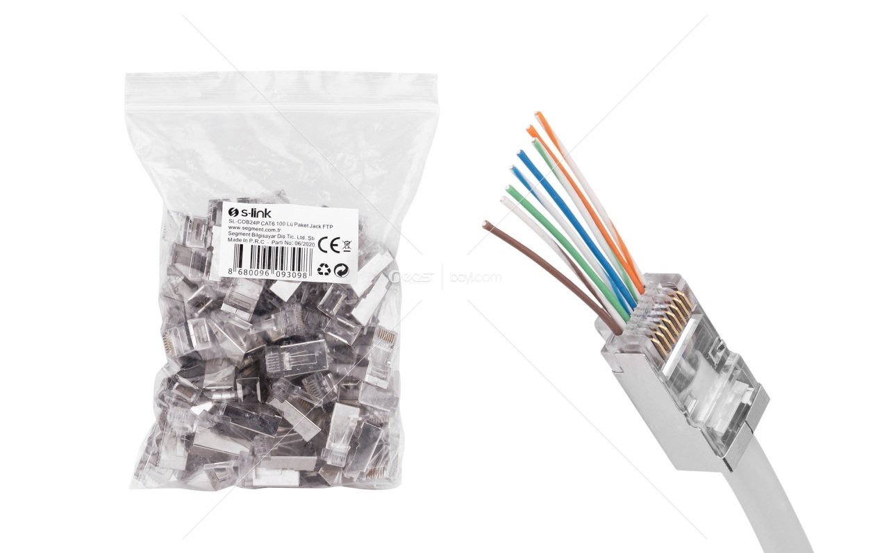 S-link SL-COB24P CAT6 100 Lü Paket Yeni nesil Jack FTP
