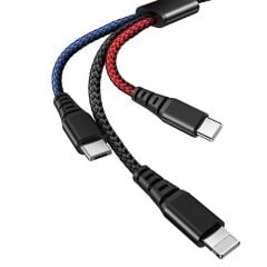 CA-6220 3 in 1 USB-A to Type-C - Lightning - Micro USB  Data - Hızlı Şarj Kablosu 1.2M