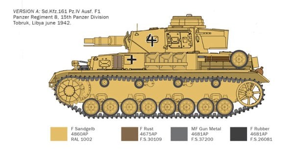 Pz.Kpfw.IV F1/F2/G With Afrika Korps Infantry (Contains 9 Figures)