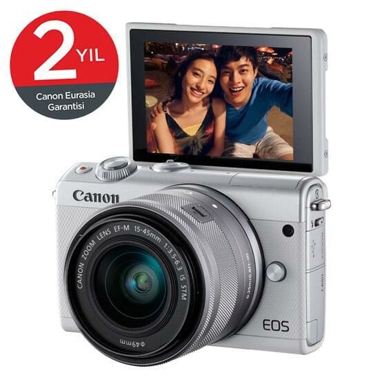 Canon EOS M100 + 15-45mm Lens Gümüş Aynasız Fotoğraf Makinesi