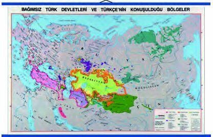 TÜRK DÜNYASI HARİTASI (Kaplamalı)