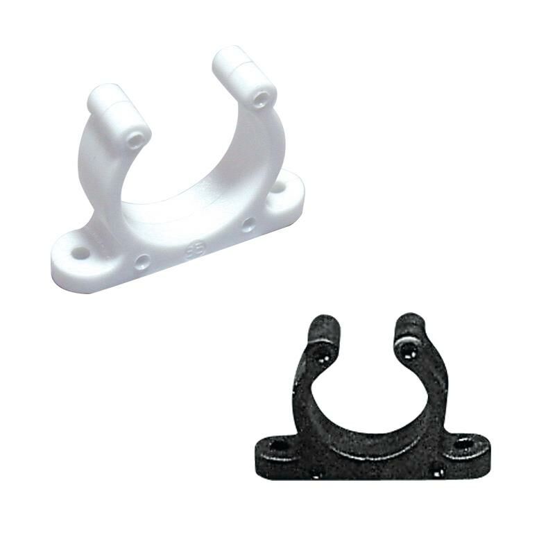 Plastic Support Clip, Screwed, Ø45mm, Black