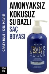 Amonyaksız Deli Mavisi Renkli Saç Boyası 250 Ml Kokusuz Su Bazlı Crazy Blue Hair Dye